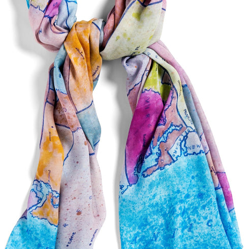 US map jumbo oblong modal cashmere scarf by Seth B. Minkin
